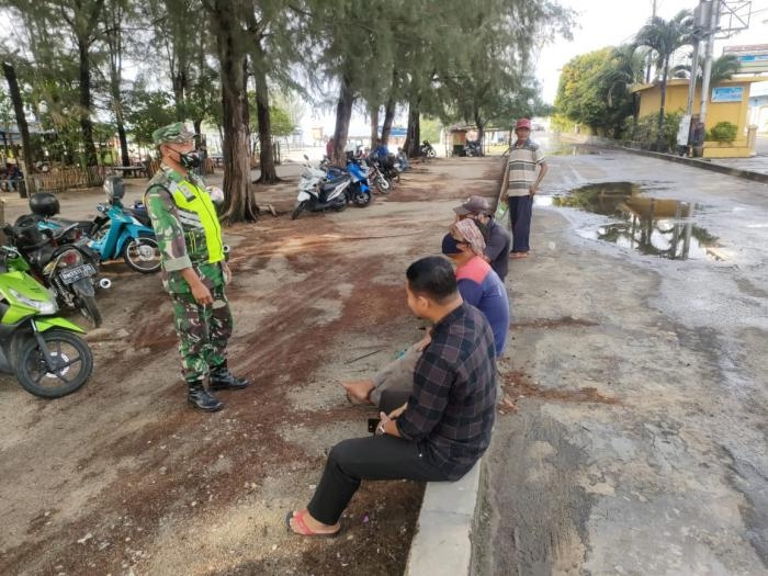 Cegah Covid 19 Personil Koramil 01 Bengkalis Gelar Operasi Prokes