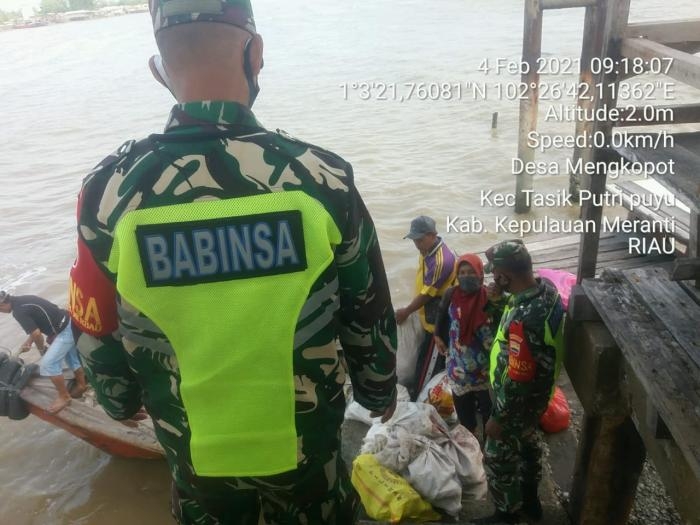 Personil TNI 08 Merbau Kembali Gelar Prokes