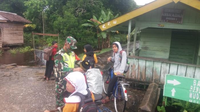 Anggota Danramil 08/Merbau kembali gelar Gakplin protokol kesehatan