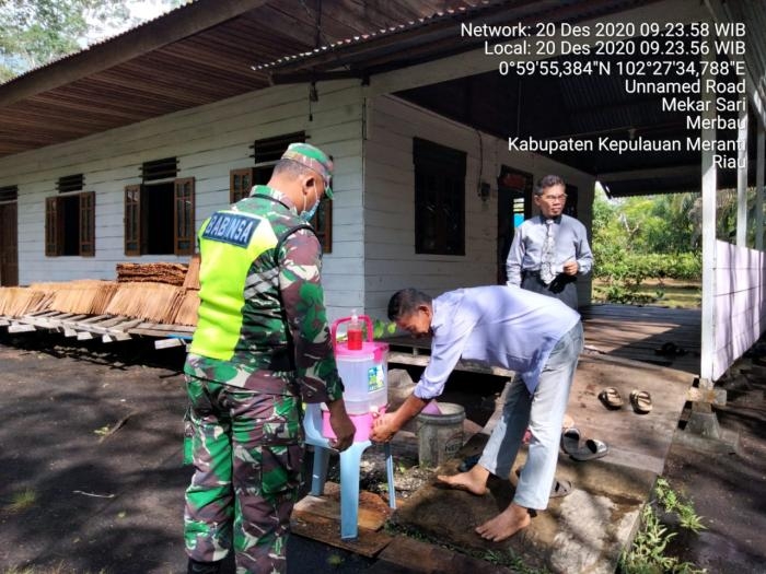 Anggota Danramil 08/Merbau kembali gelar Gakplin protokol kesehatan