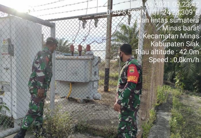 Hindari Kerusakan, Babinsa Kampung Minas Barat Gelar Patroli di Objek Vital Nasional