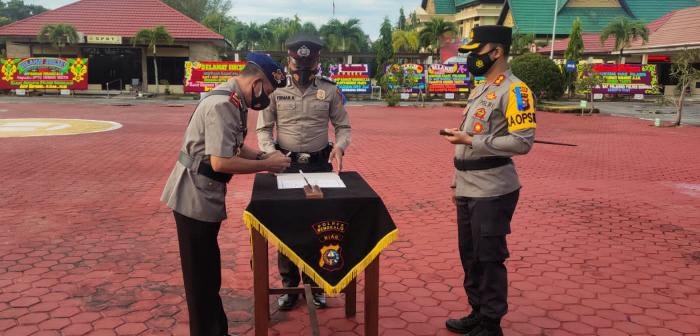Kapolres Bengkalis AKBP Hendra Gunawan S.IK Lantik IPTU Hendri Yanto Jadi Kasat Polair 