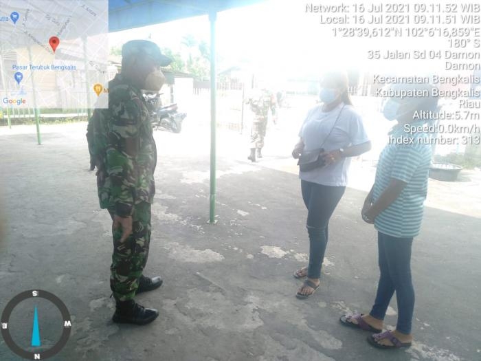 Antisipasi Penularan Covid 19, Koramil 01 Bengkalis Perkuat Disiplin Prokes