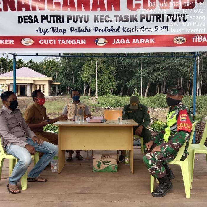 Cegah Covid 19, Personil Koramil 08 Merbau Kembali Lakukan Operasi Prokes