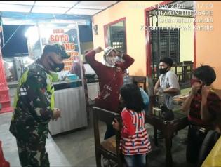 Anggota Danramil 11/Pwk Kandis kembali gelar gakpiln protokol kesehatan.