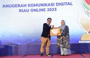 Bupati Bengkalis Kasmarni Terima Penghargaan dari Riauonline Pekanbaru 