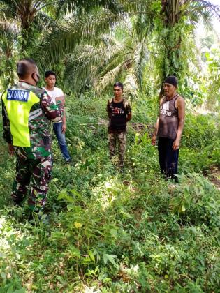 Pantau Titik Api, Serda SE Sinulingga Bersama Warga Giat Lakukan Patroli Karlahut
