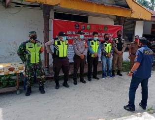 Putus Penyebaran Covid 19, Personil Koramil 09 Minas Bersama Tim Gabungan Gelar Operasi Yustisi