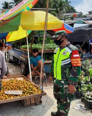 Anggota Koramil 09/Minas Kembali Mengelar Patroli Protokol Kesehatan