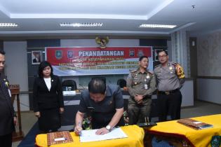 Teken MOU, Pemkab Bengkalis Bersinergi Dengan  Kejari dan Polres