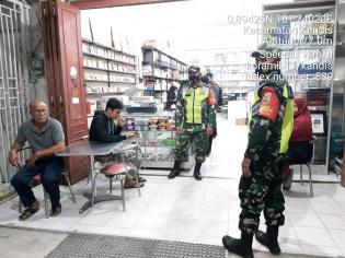 Cegah Covid 19, Pelda Rahman Terapkan Aturan Prokes di Kelurahan Simpang Belutu