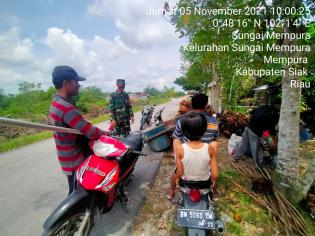 Serda Darwis Efreky Kembali Gelar Patroli Protokol Kesehatan di Kelurahan Sungai Mempura
